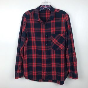 Zara | Plaid Navy/Blue Button Down Shirt